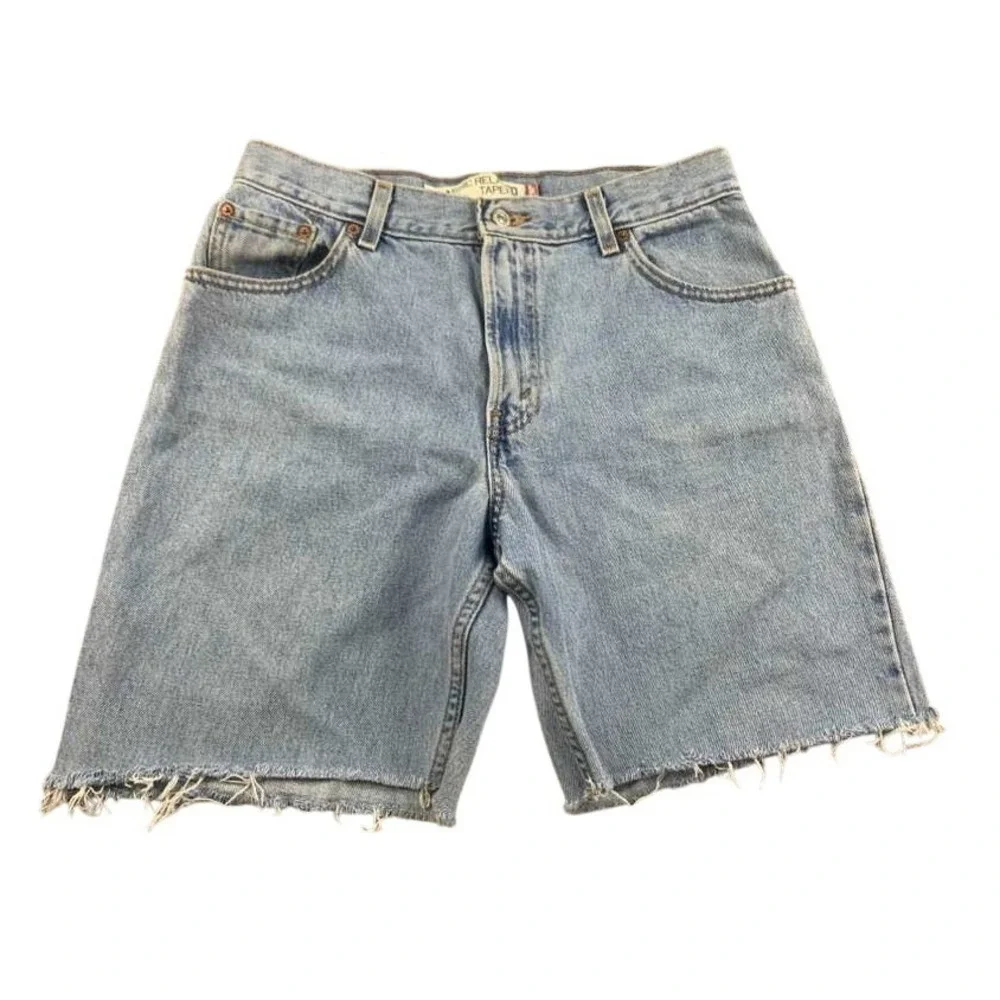 Levi's Wedgie Shorts Women 12L Light Wash High‎ Rise Button Fly DIY Cutoff